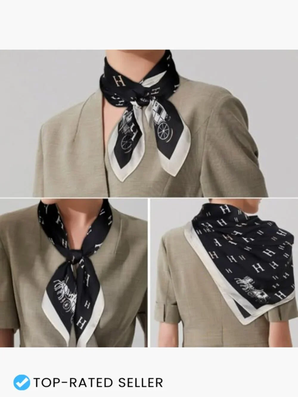 Silk Satin Head Scarf Bandana Hair Wrap Neck Scarf Square 27.5x27.5